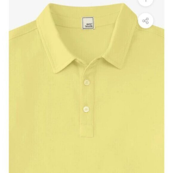 NWT Swet Tailor Men's Light Yellow All In Polo Swet Polo Size XXL - Picture 8 of 9
